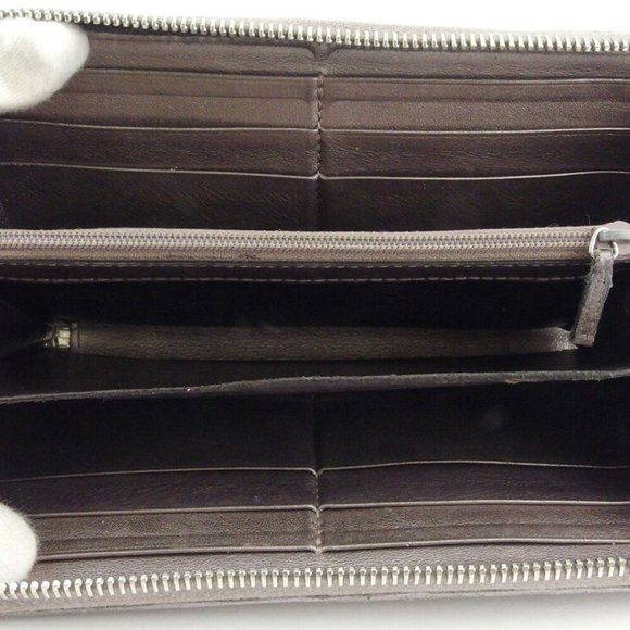 GUCCI wallet GG imple- gray gray coating canvas �~ leather Authentic used - Picture 6 of 9